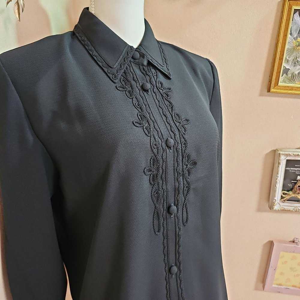 Showa retro vintage very nice design black blouse. - image 3