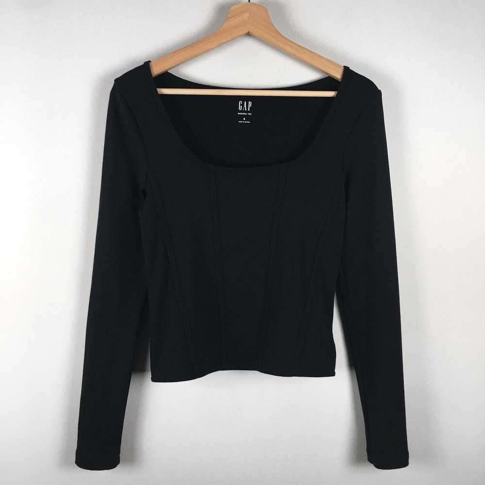 Gap Gap Modern Long Sleeve Corset Top Womens Blac… - image 2