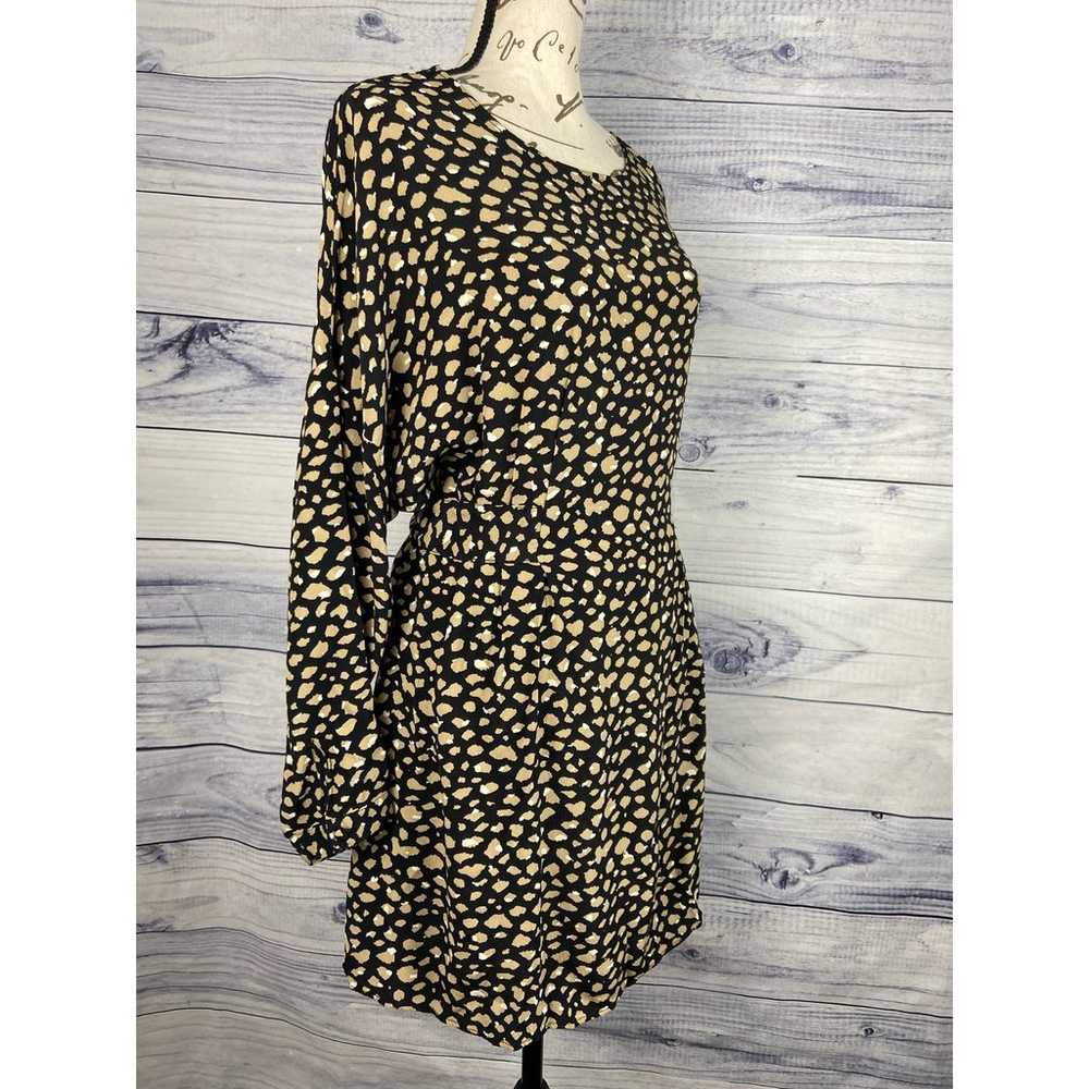 Zara Animal Print Mini Dress Womens  L Tie Waist … - image 1