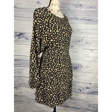 Zara Animal Print Mini Dress Womens  L Tie Waist … - image 1