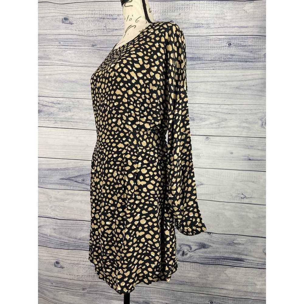 Zara Animal Print Mini Dress Womens  L Tie Waist … - image 5