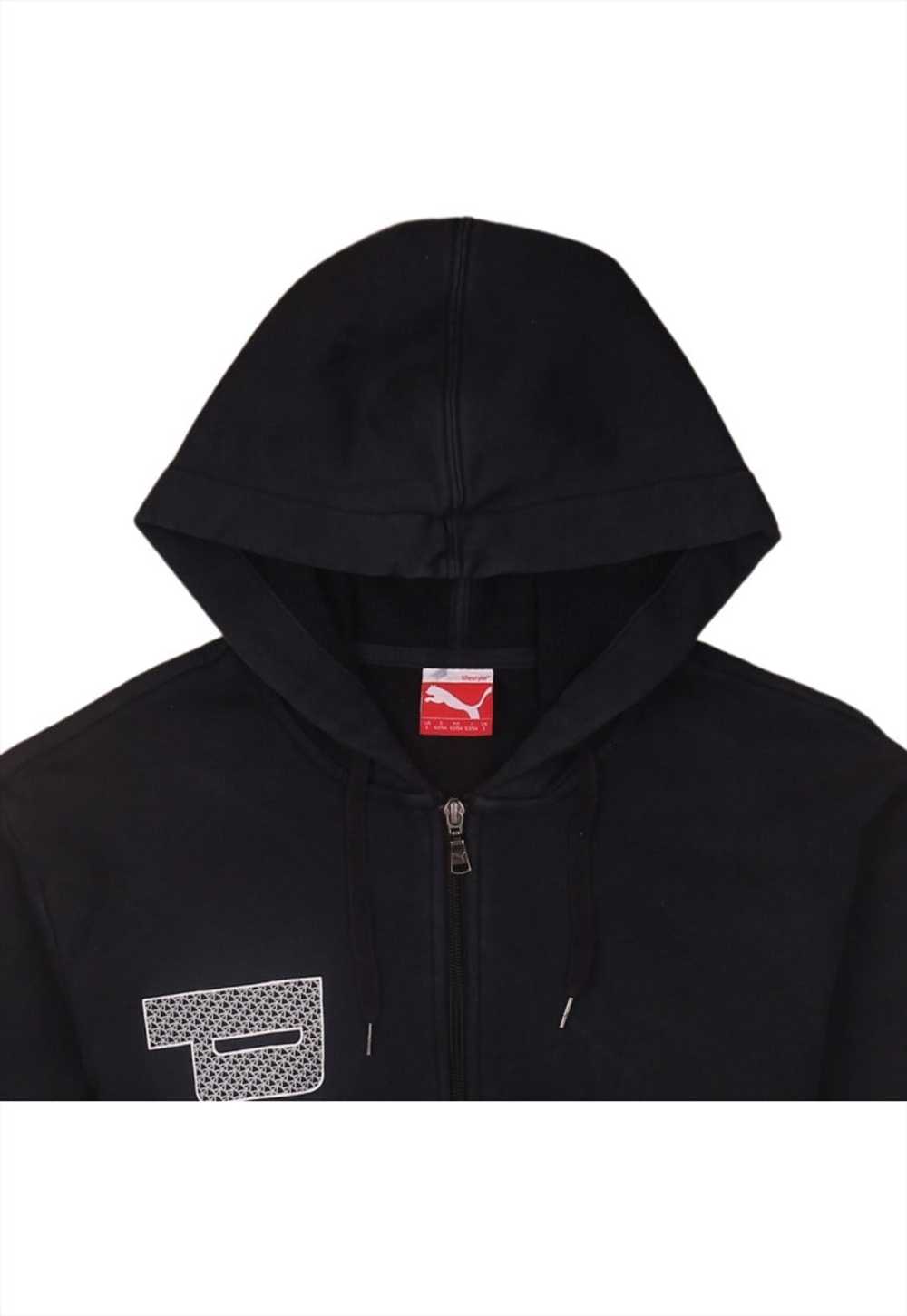 Vintage 90's Puma Black Spellout Full Zip Up Hood… - image 3