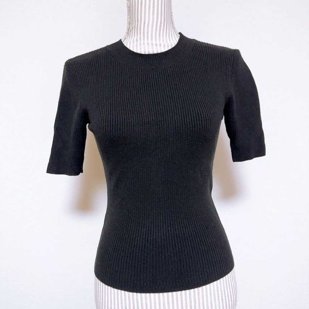 【Freez Mart】 Mock Neck Short Sleeve Rib Knit (F) … - image 2