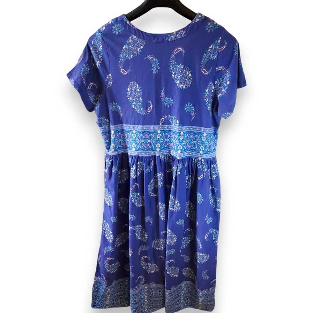 Boho Blue Paisley Print Babydoll Dress Only Neces… - image 2