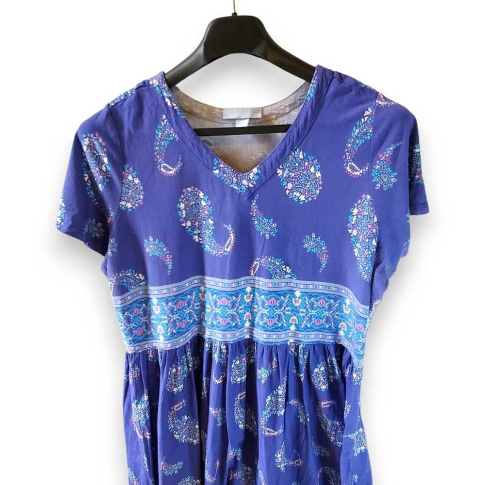 Boho Blue Paisley Print Babydoll Dress Only Neces… - image 3