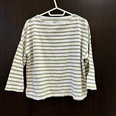 MUJI Heavyweight Boat Neck T-Shirt Striped Pattern