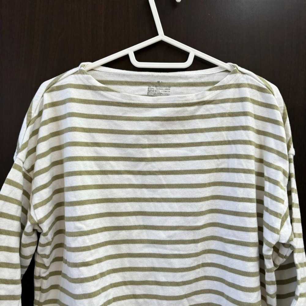 MUJI Heavyweight Boat Neck T-Shirt Striped Patter… - image 2