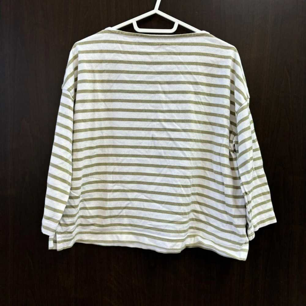 MUJI Heavyweight Boat Neck T-Shirt Striped Patter… - image 3