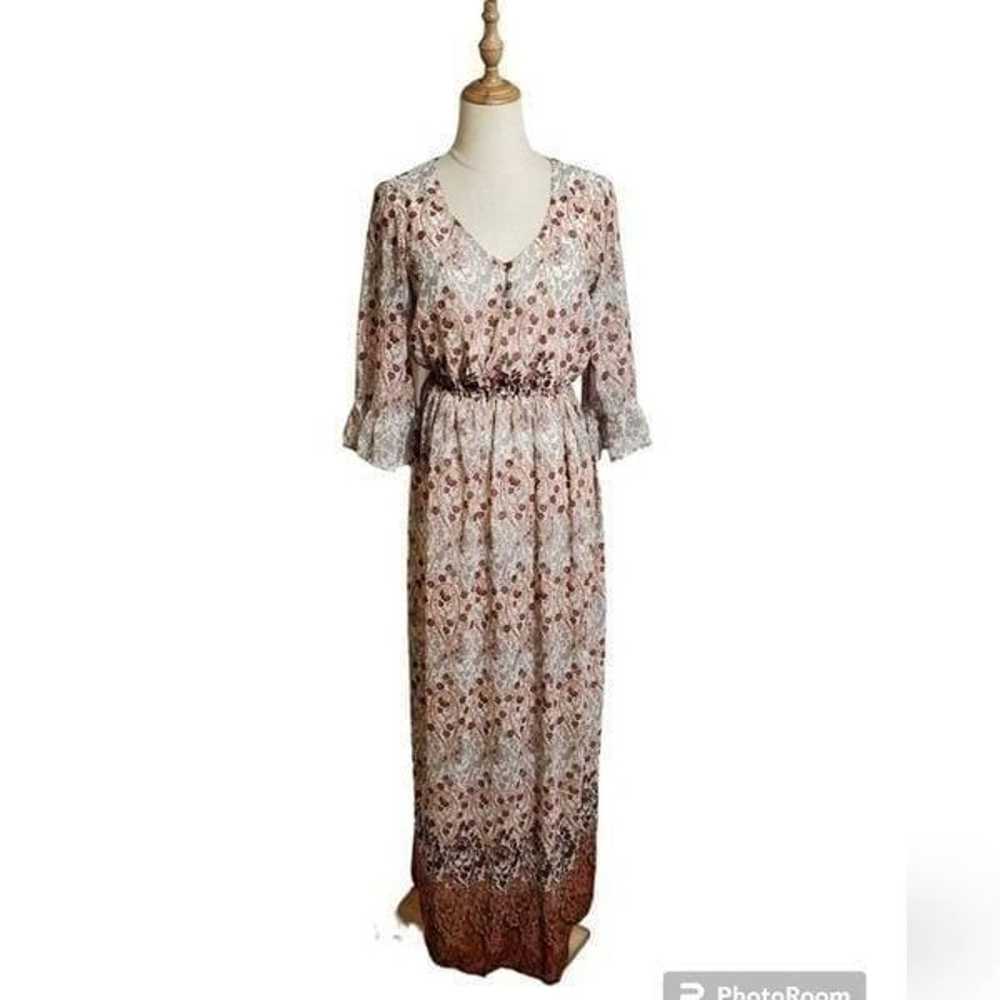 Love Reign Brown & White Button Top Maxi Dress - image 1