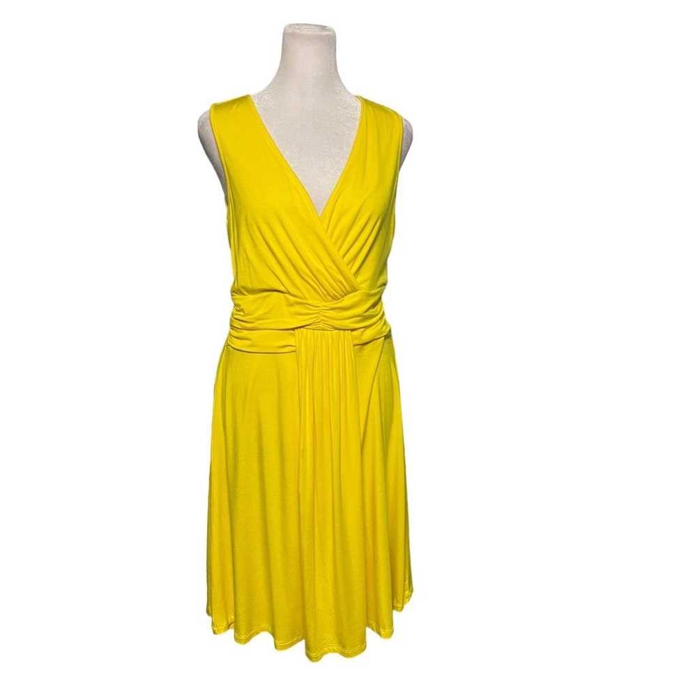 Boston Proper Yellow V-Neck Flowy Dress Size Small - image 1