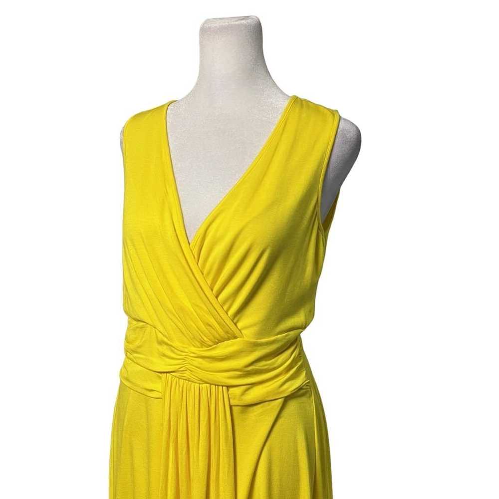 Boston Proper Yellow V-Neck Flowy Dress Size Small - image 3