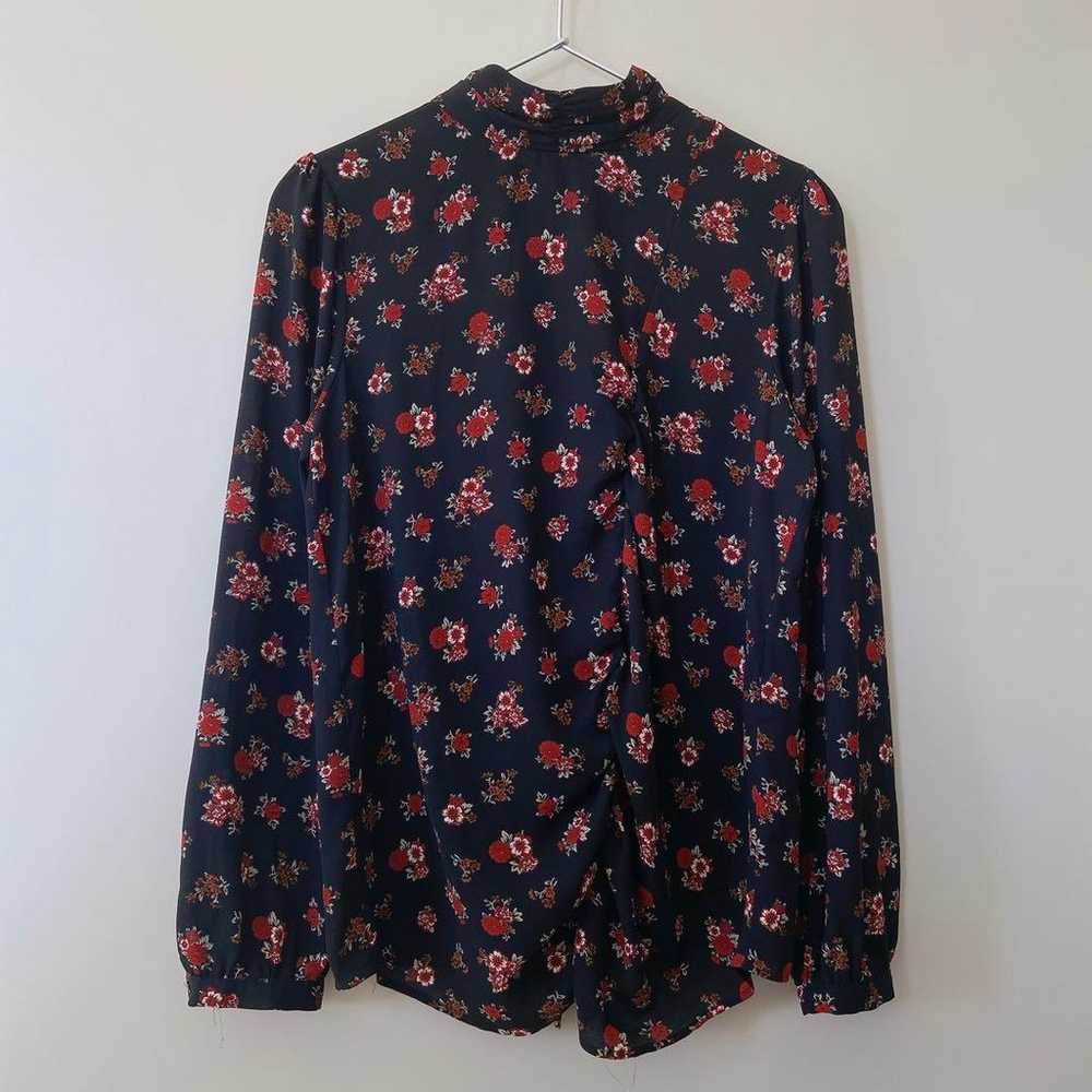 ZARA long-sleeve blouse top, all-over floral patt… - image 1