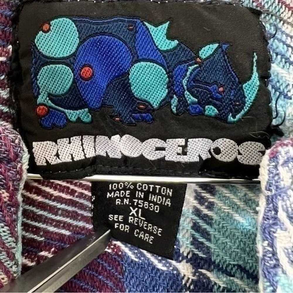 Rhinoceros Vintage 90’s Grunge Plaid Flannel Shor… - image 3