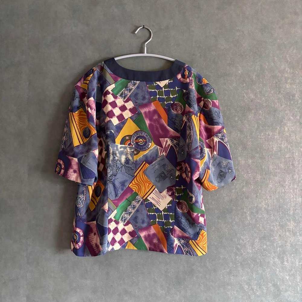 Showa retro retro blouse all-over print shirt all… - image 10