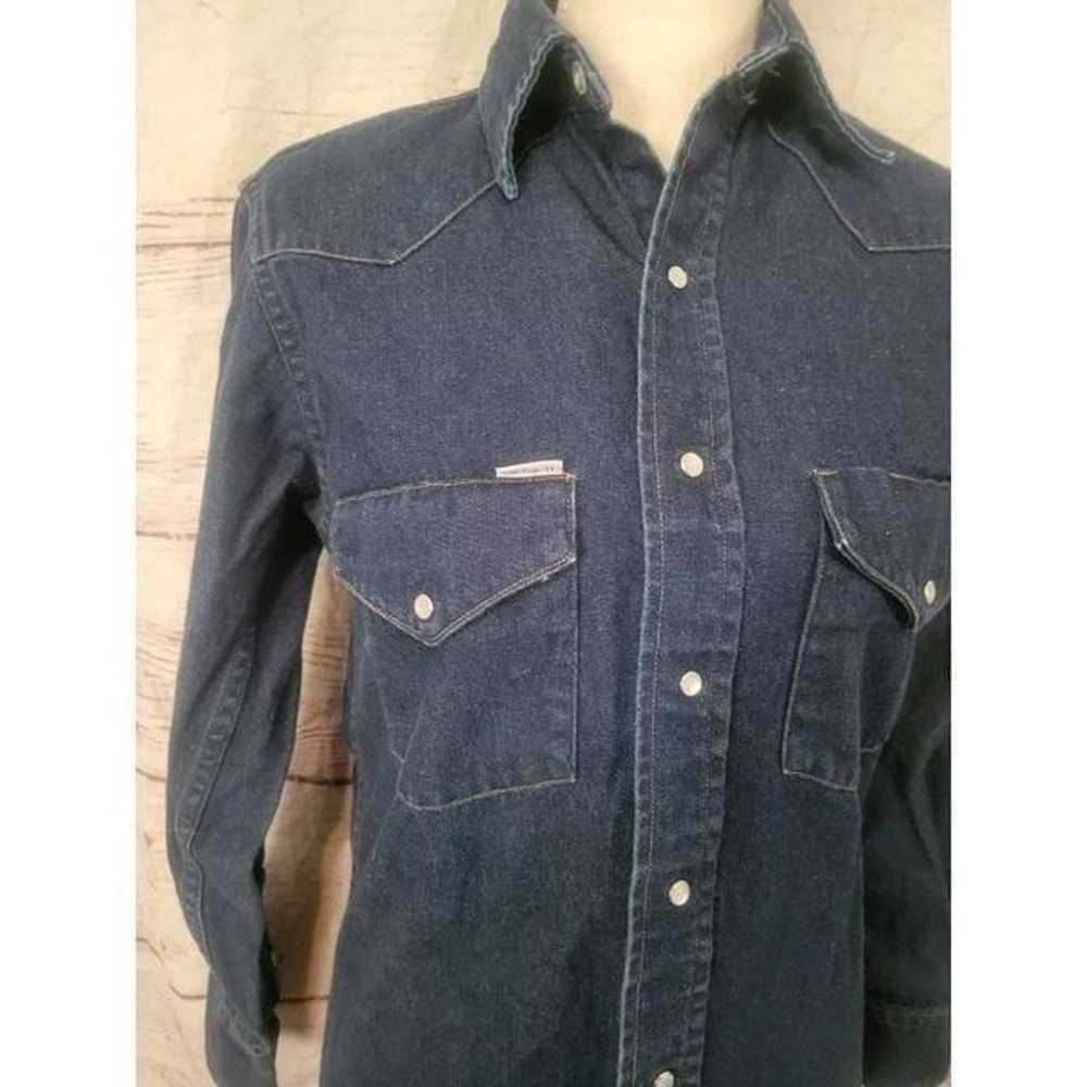 Vintage Carhartt Denim Pearl Snap Shirt Size Medi… - image 4