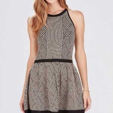 Parker Gold Metallic & Black Knit Sleeveless Dres… - image 1