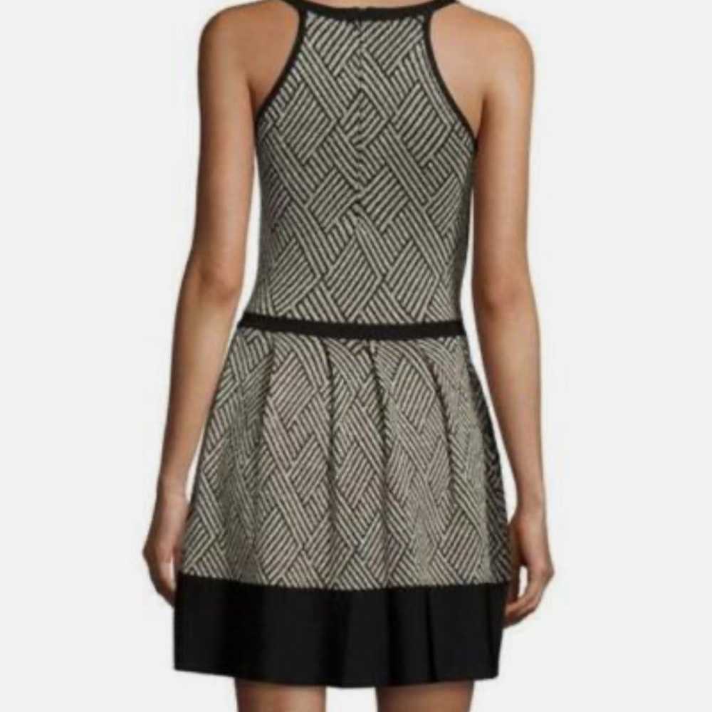 Parker Gold Metallic & Black Knit Sleeveless Dres… - image 2