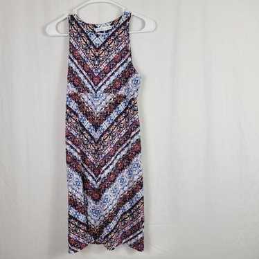 Athleta High Neck Santorini Chevron Dress Womens.