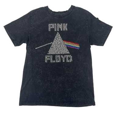 Pink Floyd Studded Acid Wash T-Shirt Dark Side of 