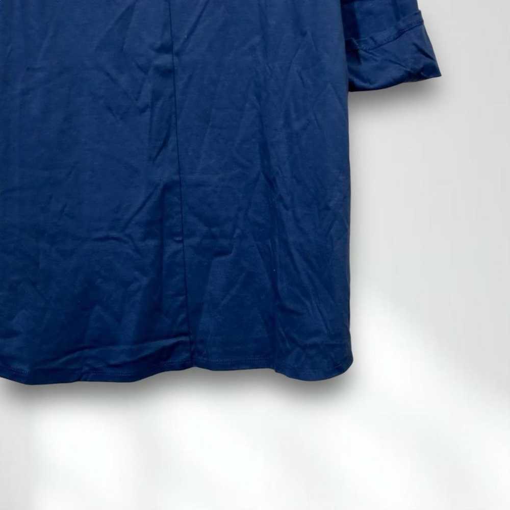 E5986 [Untitled] Japanese made T-shirt Blue Solid… - image 3