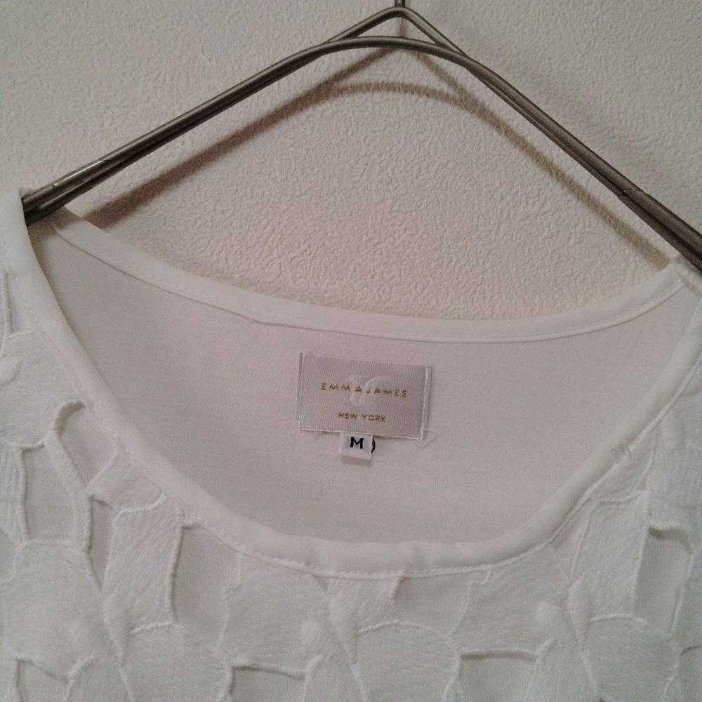 Emma James White T-shirt with Frills, Size M, Lac… - image 3