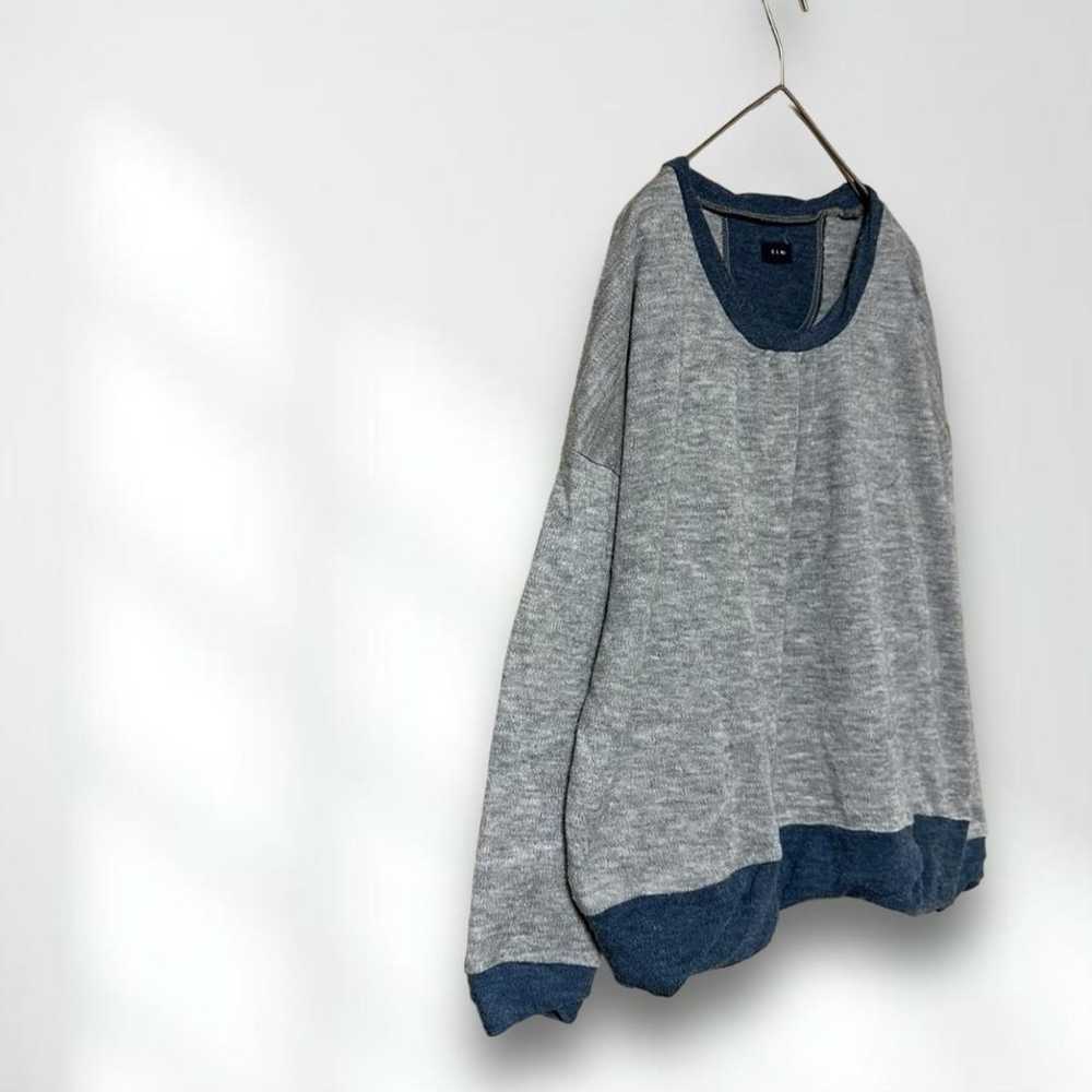 EM38【CLN】Cut and Sewn Top Free Size Gray U-Neck P… - image 2