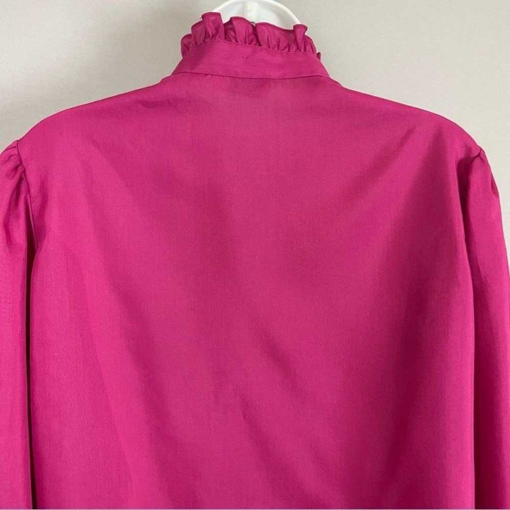 Vintage High Neck Blouse Pink Ruffle Long Sleeve … - image 6