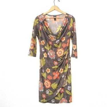 Clara Sun Woo Faux Wrap Flower Dress Size Small - image 1