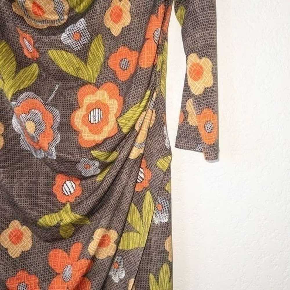 Clara Sun Woo Faux Wrap Flower Dress Size Small - image 2