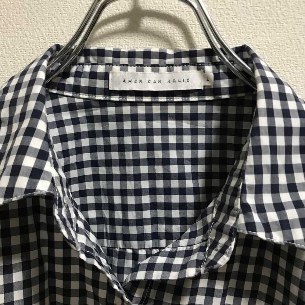 【American HOLIC】Check shirt Gingham 100% cotton L… - image 3