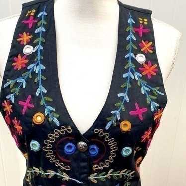 Women’s At Last & Co Vintage Embroidered Vest. Si… - image 1