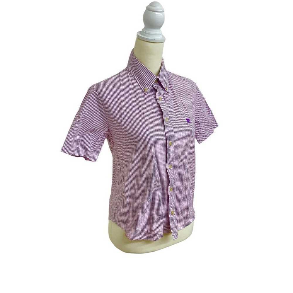 Courreges check pattern blouse shirt casual M - image 6