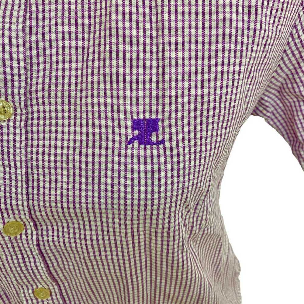 Courreges check pattern blouse shirt casual M - image 8