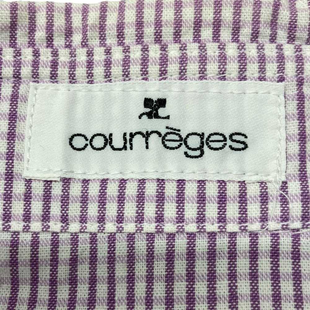 Courreges check pattern blouse shirt casual M - image 9