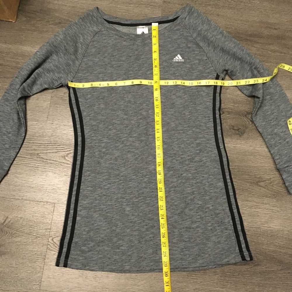 Adidas 3-Stripe Sweatshirt Dress Long Sleeve Grey… - image 9