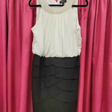 Black and white sheath dress