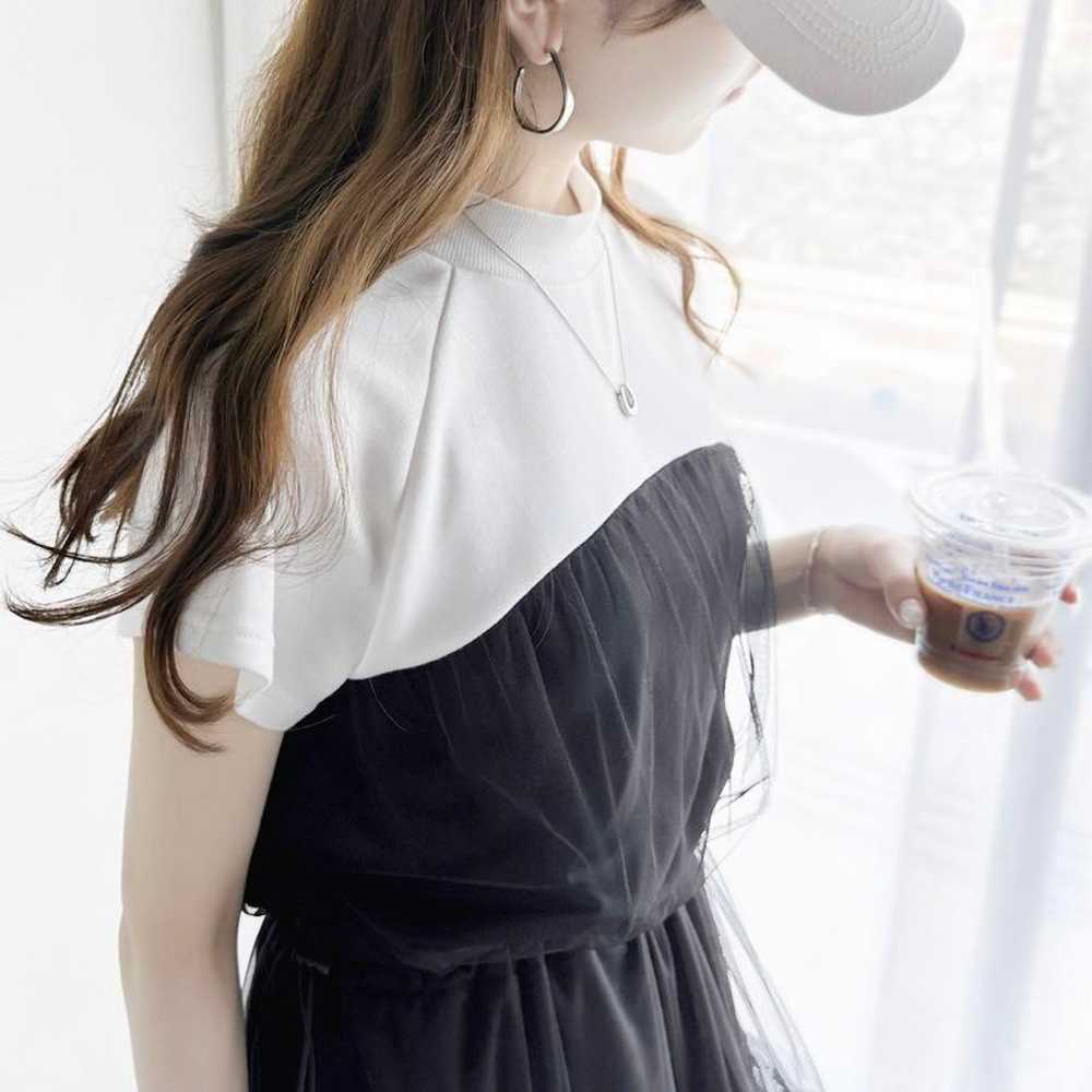 classicalelf French sleeve docking tulle layered … - image 2