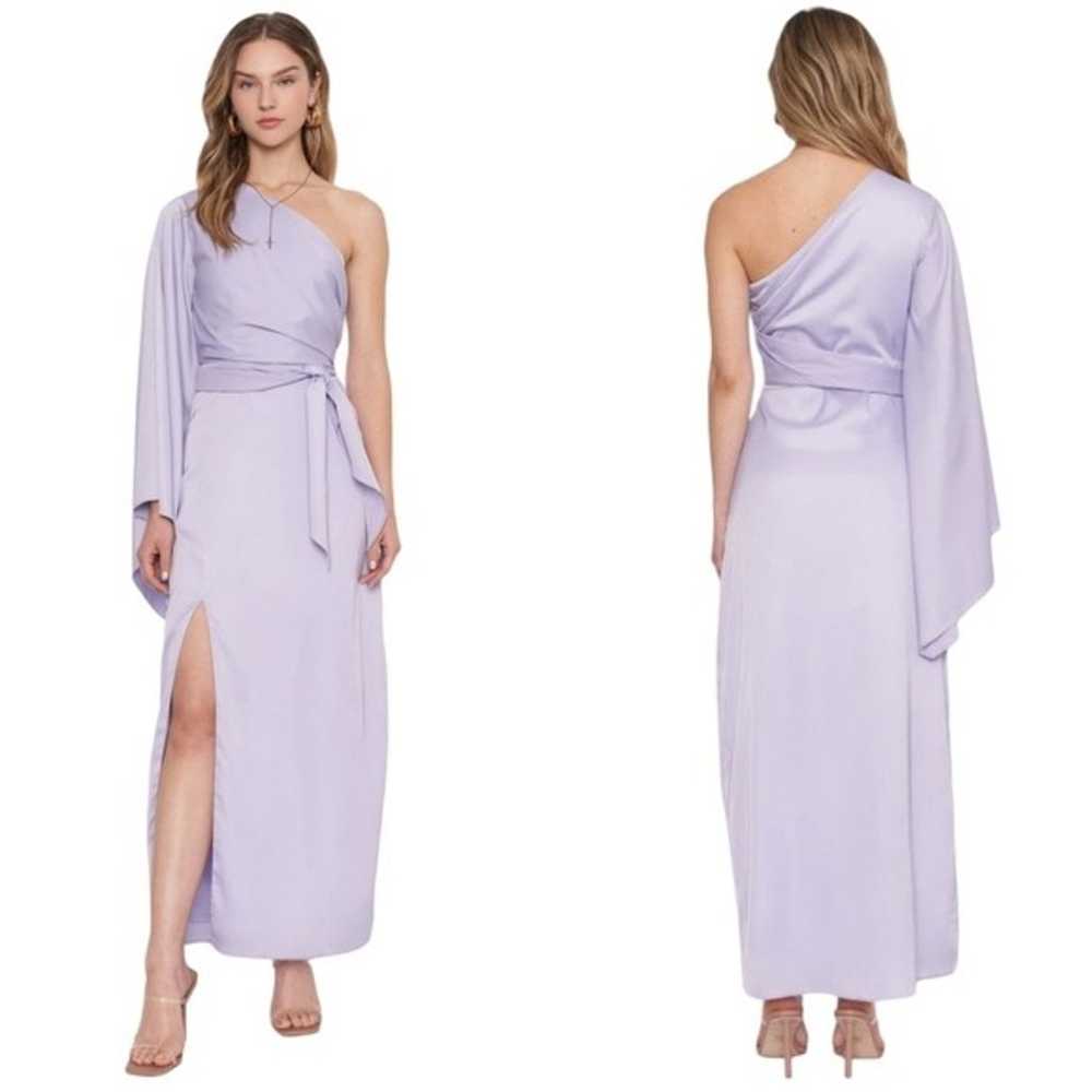 Dee Elly lavender one shoulder wrap dress - image 1