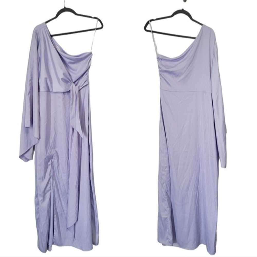 Dee Elly lavender one shoulder wrap dress - image 3