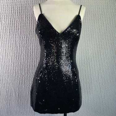 Black Sequin Mini Dress