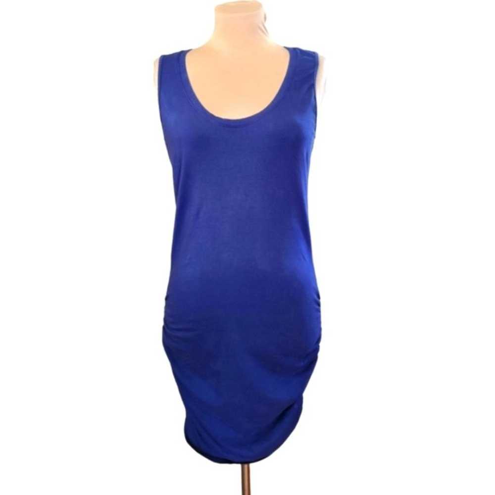 MICHAEL STARS navy blue ruched cotton tank dress … - image 2