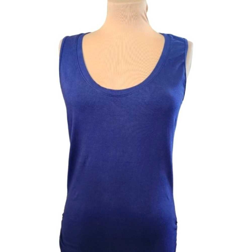 MICHAEL STARS navy blue ruched cotton tank dress … - image 3