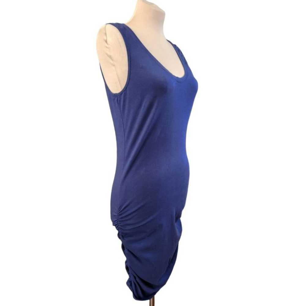 MICHAEL STARS navy blue ruched cotton tank dress … - image 6