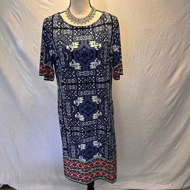 Westport 1962 Blue and Red Dress Womens Size 12