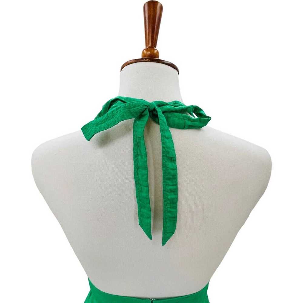 J.Crew Emerald Green Seersucker Sleeveless Halter… - image 7