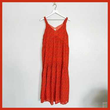 Joie Bondi Pink and Red Cotton Maxi Dress Large