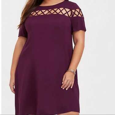 Torrid Purple Lattice Challis Dress Size 1X