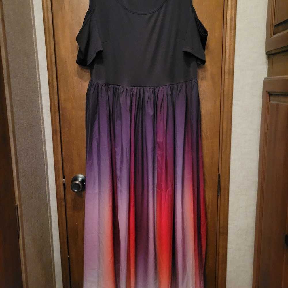 OX XL Dress w/Floor Length Multi Colored Skirt - image 1