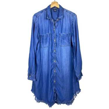 Chelsea Theodore Shirt Dress XL Blue Chambray Lyo… - image 1