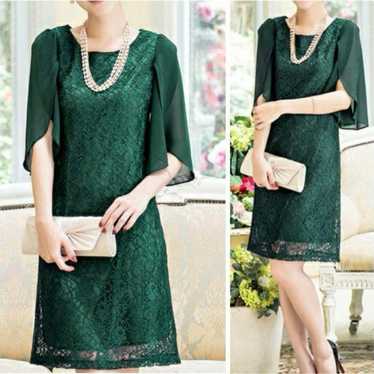 Green lace dress